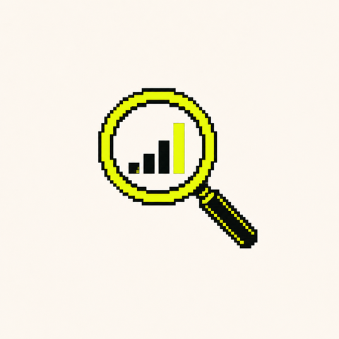 Pixel magnifier over rising bar chart